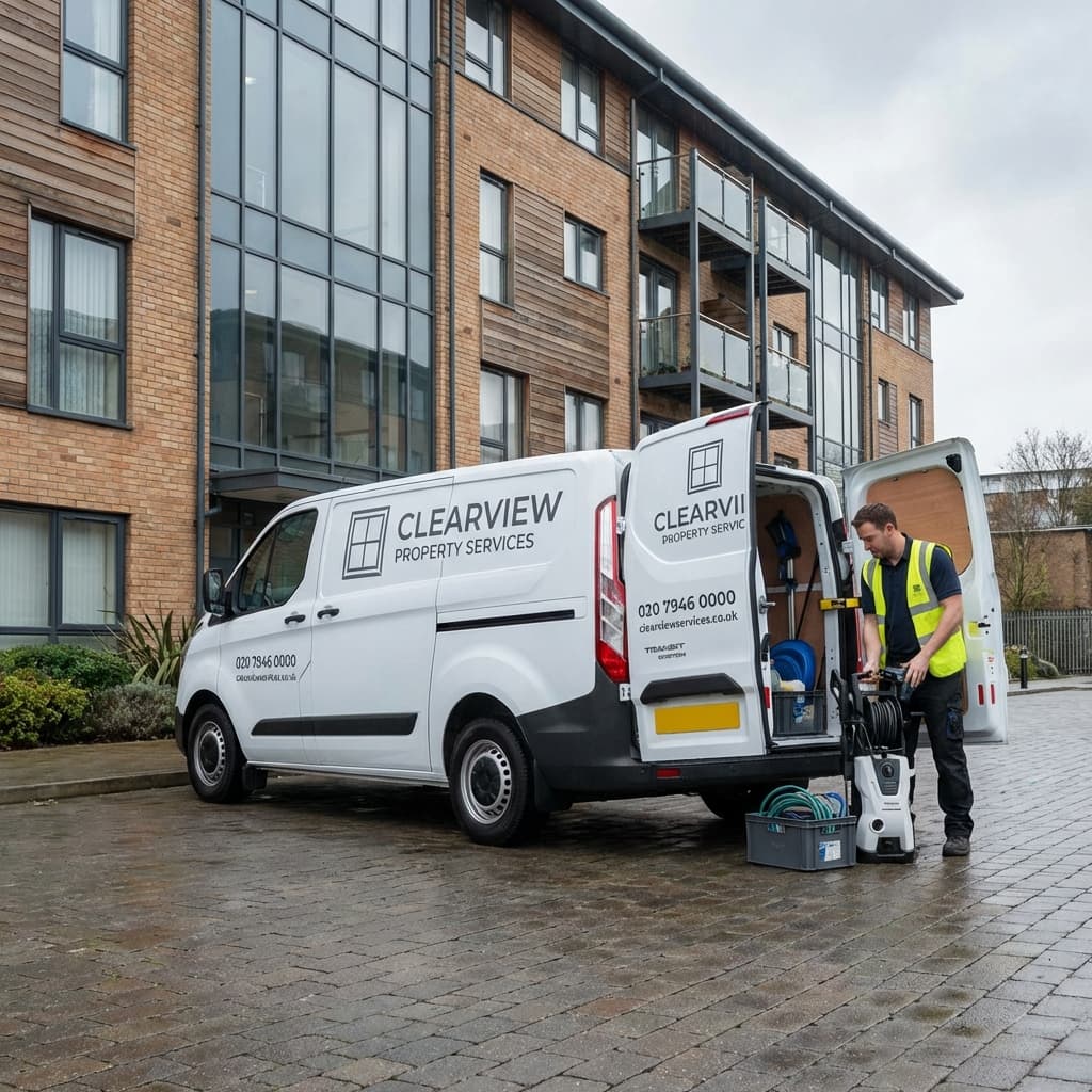 Asuka247 end of tenancy cleaning van in the Thames Valley